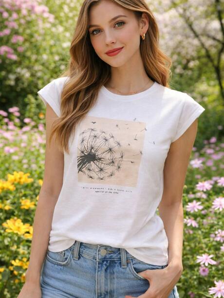 T-shirt bawełniany z nadrukiem