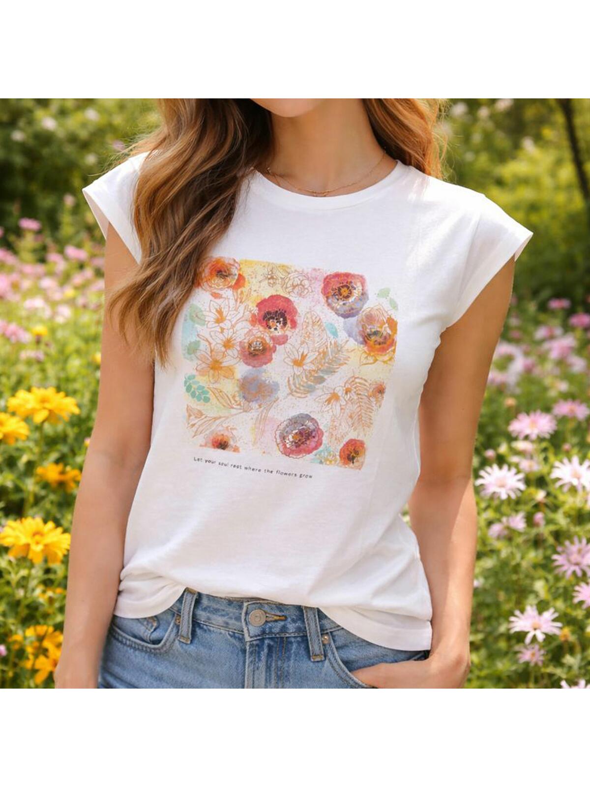 Bawełniany t-shirt z nadrukiem