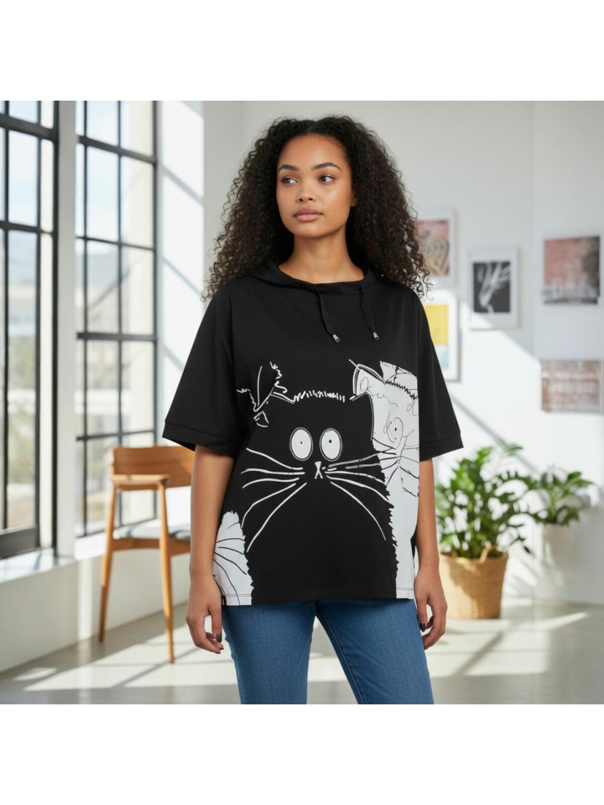 Bluzka z nadrukiem i wiązaniem