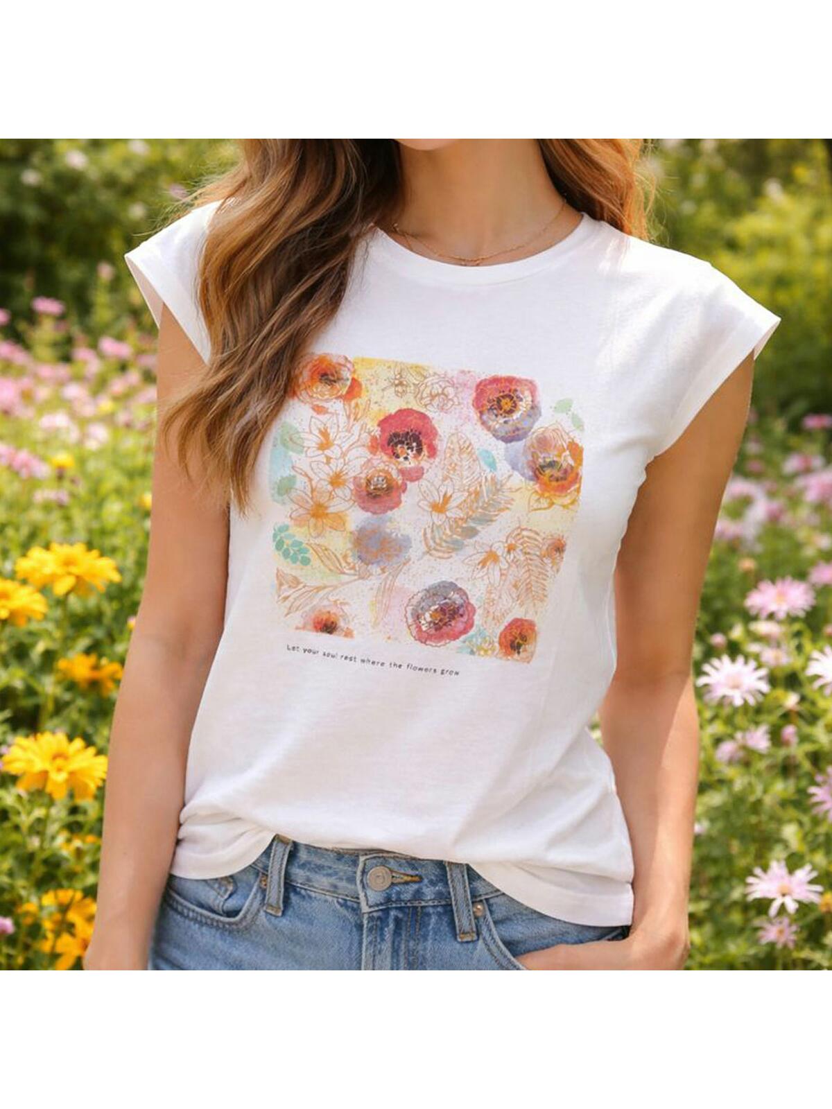 Bawełniany t-shirt z nadrukiem