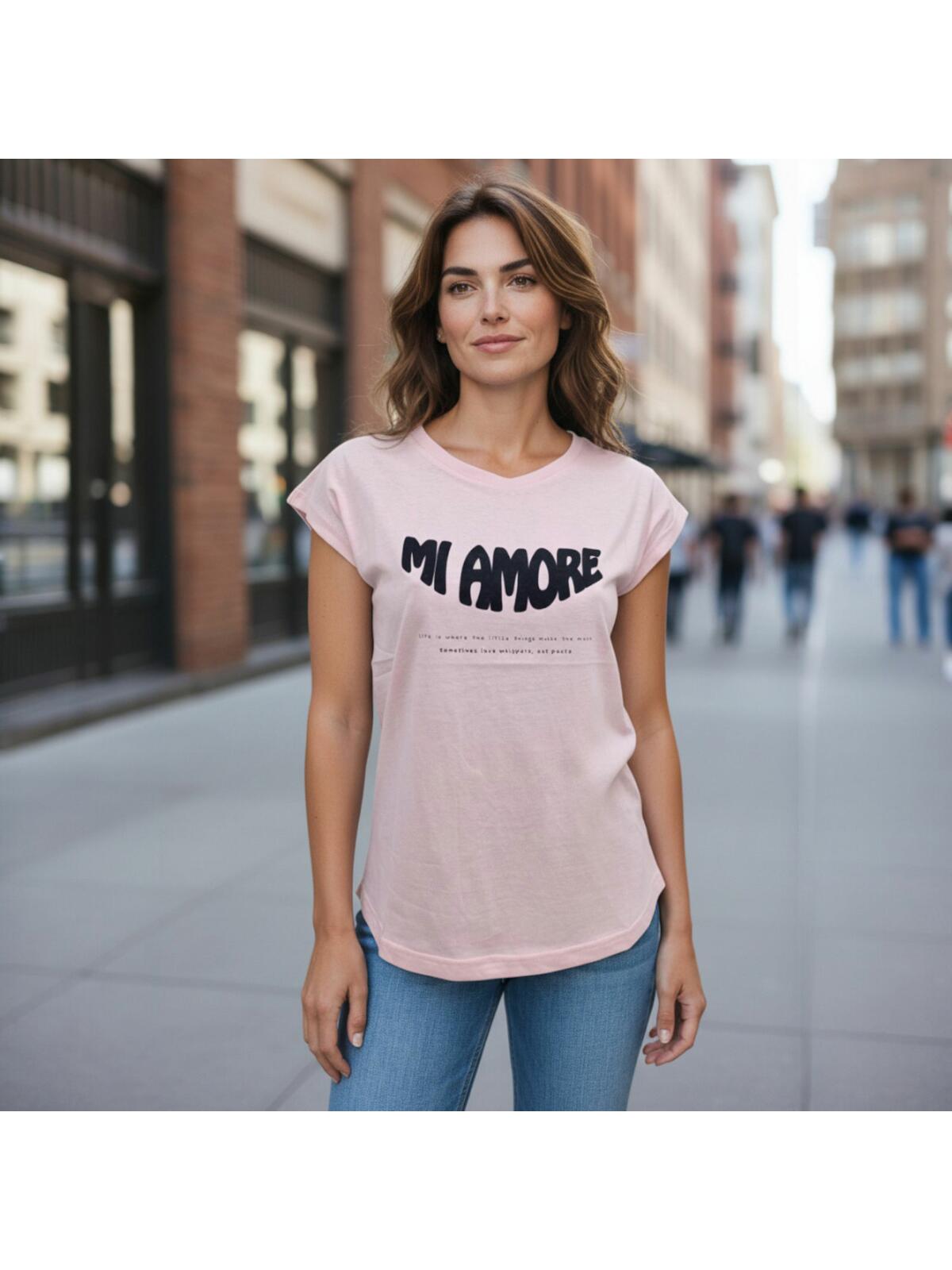 T-shirt z flokowanym nadrukiem