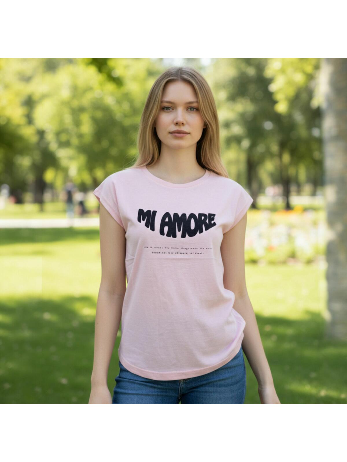 T-shirt z flokowanym nadrukiem