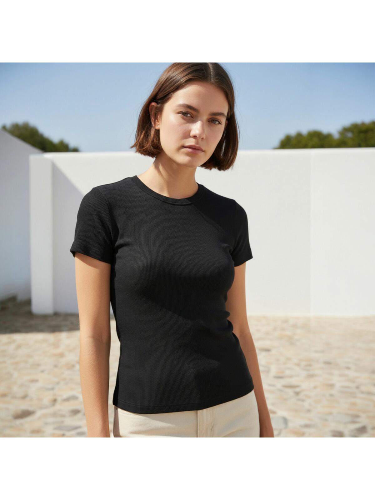 T-shirt bawełniany w prążek