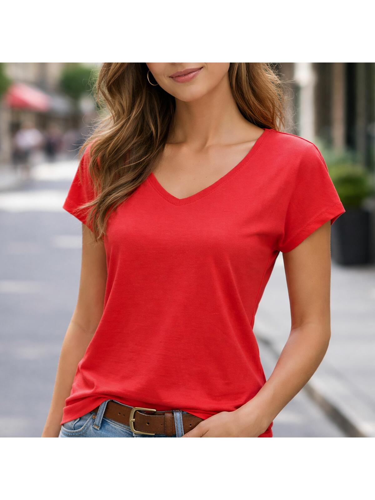 Bluzka z dekoltem w serek