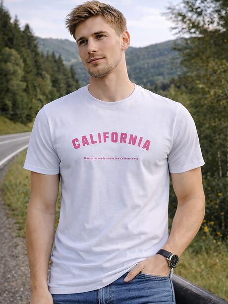 T-shirt bawełniany z nadrukiem