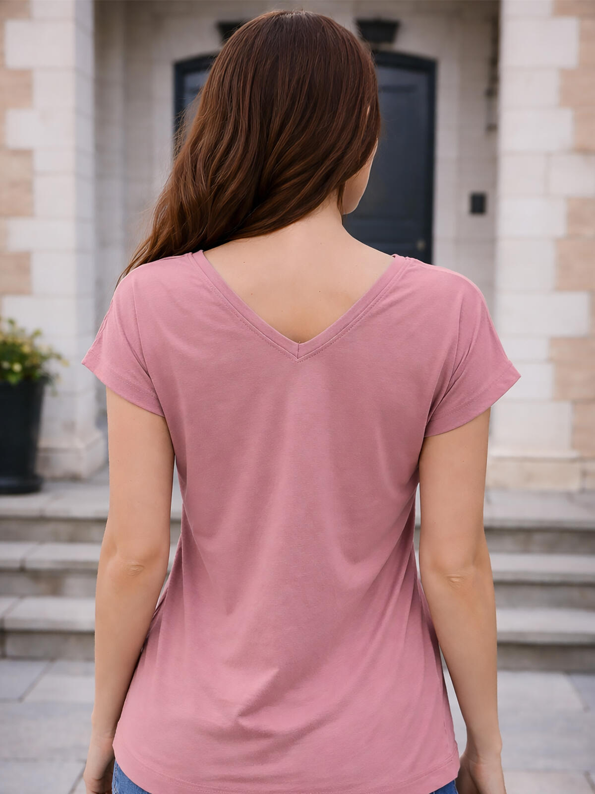 Bluzka z dekoltem w serek