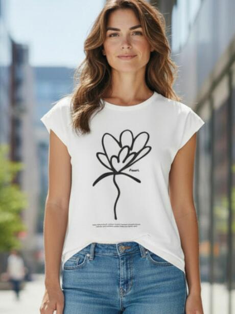 T-shirt z flokowanym nadrukiem