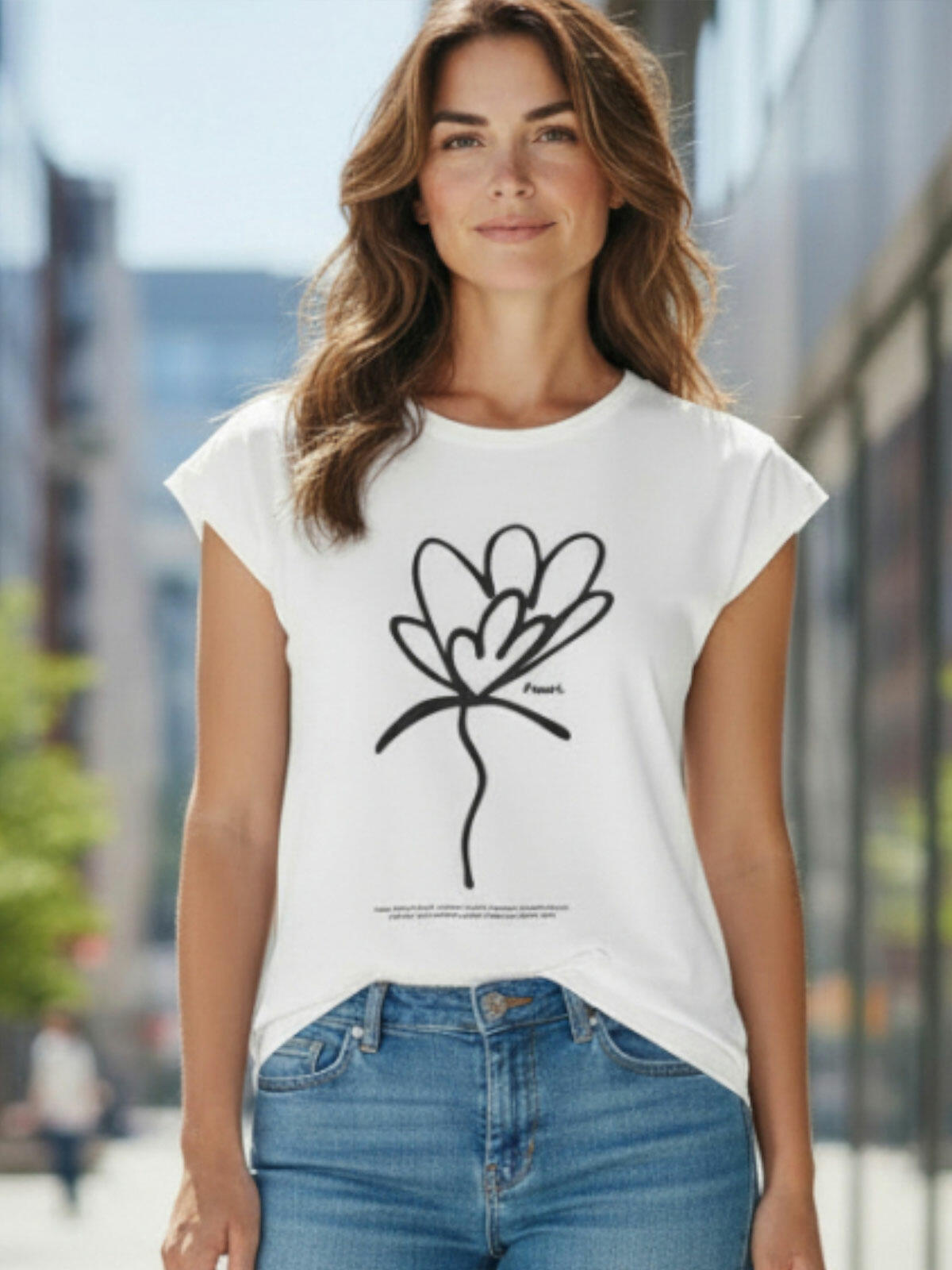 T-shirt z flokowanym nadrukiem