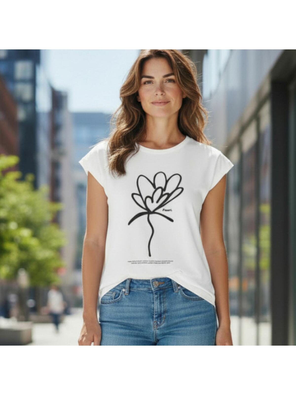 T-shirt z flokowanym nadrukiem