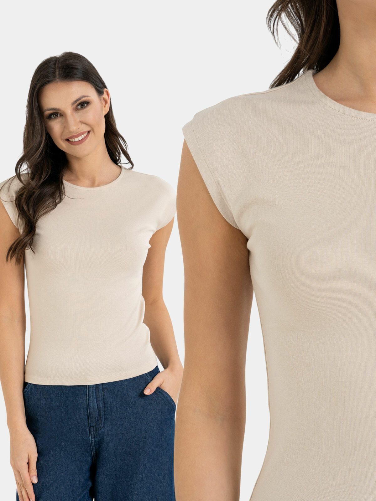 Bluzka bawełniana z modalem