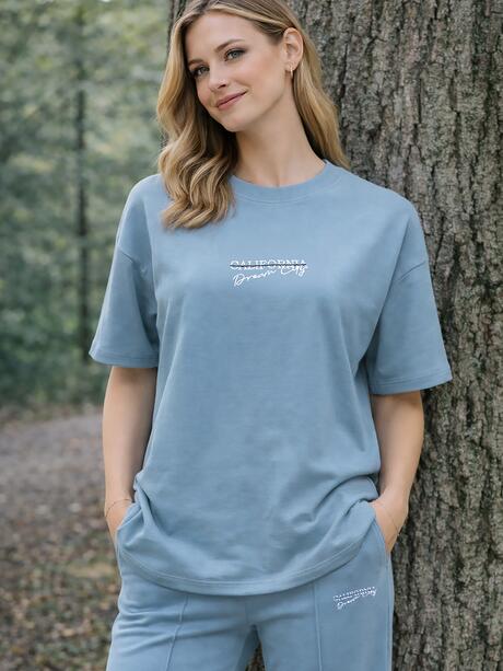 Luźny t-shirt z bawełną