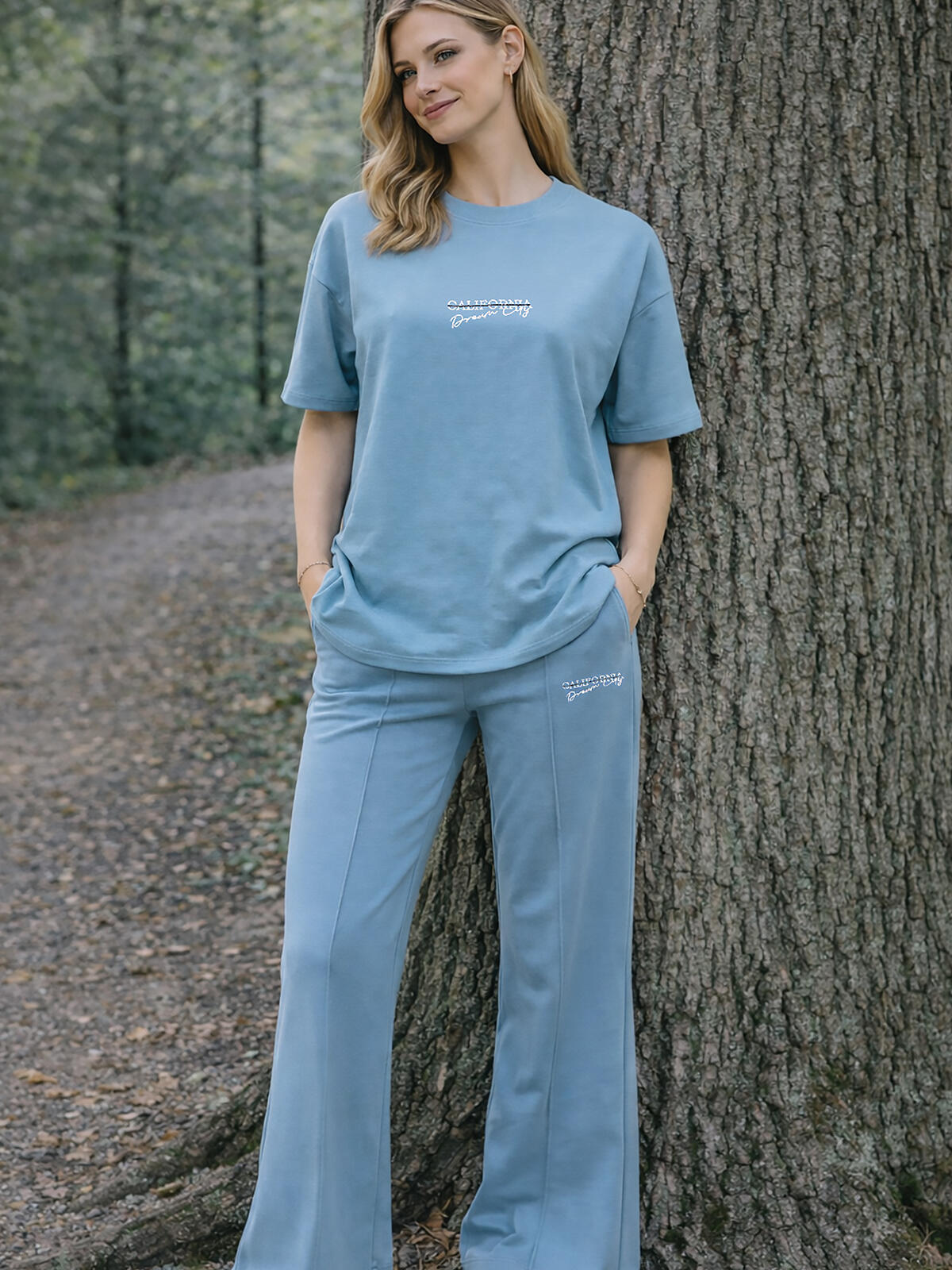 Luźny t-shirt z bawełną