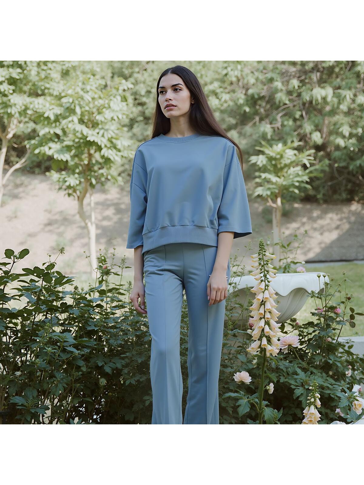 Gładka bluzka z bawełną