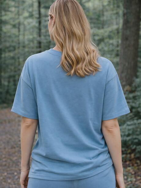 Luźny t-shirt z bawełną