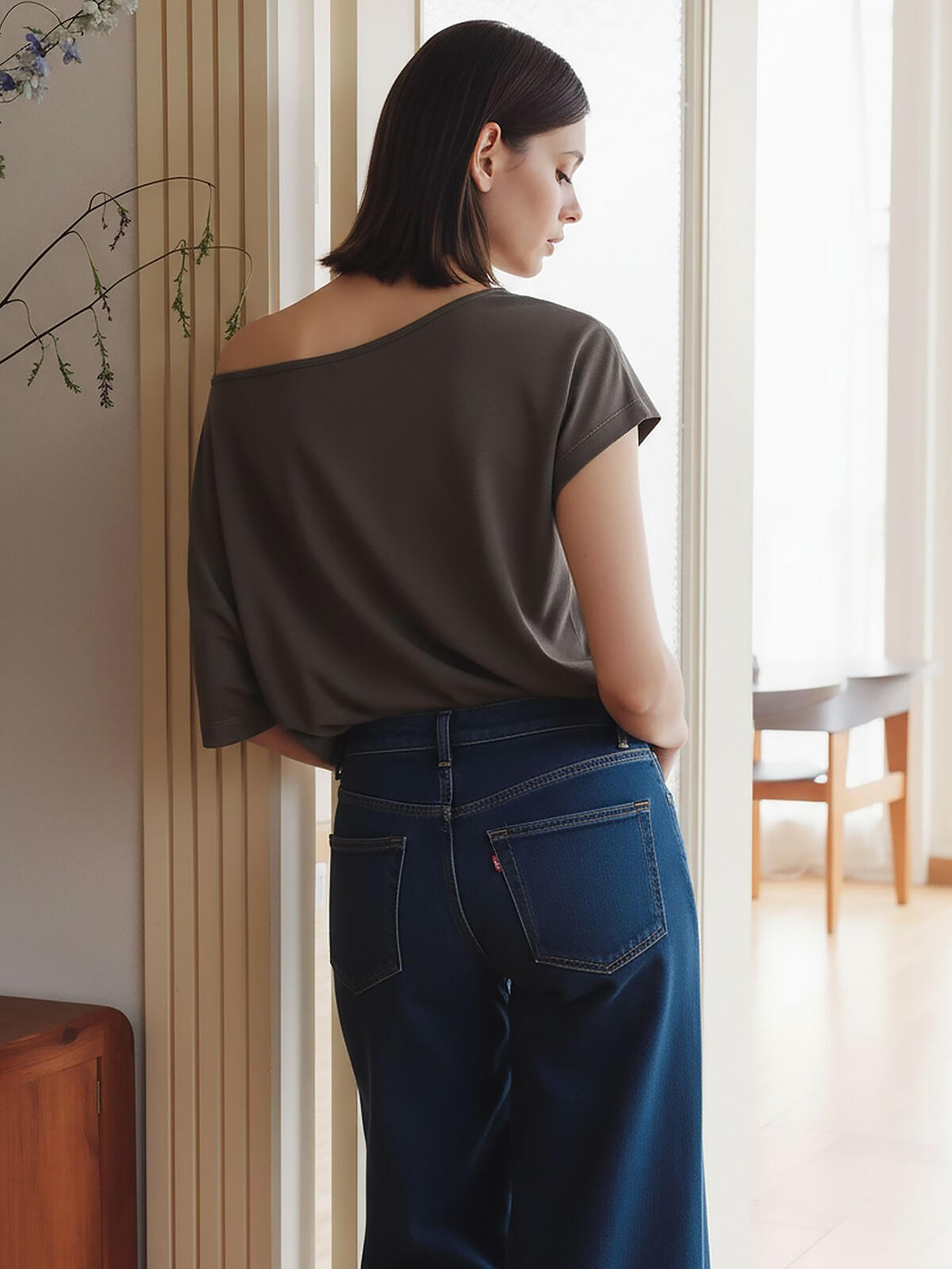 Asymetryczna bluzka z wiskozą