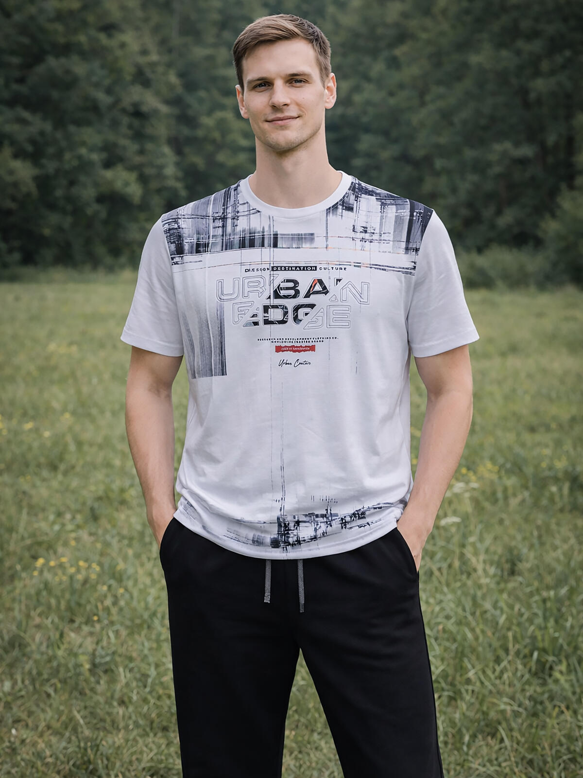 T-shirt bawełniany z nadrukiem