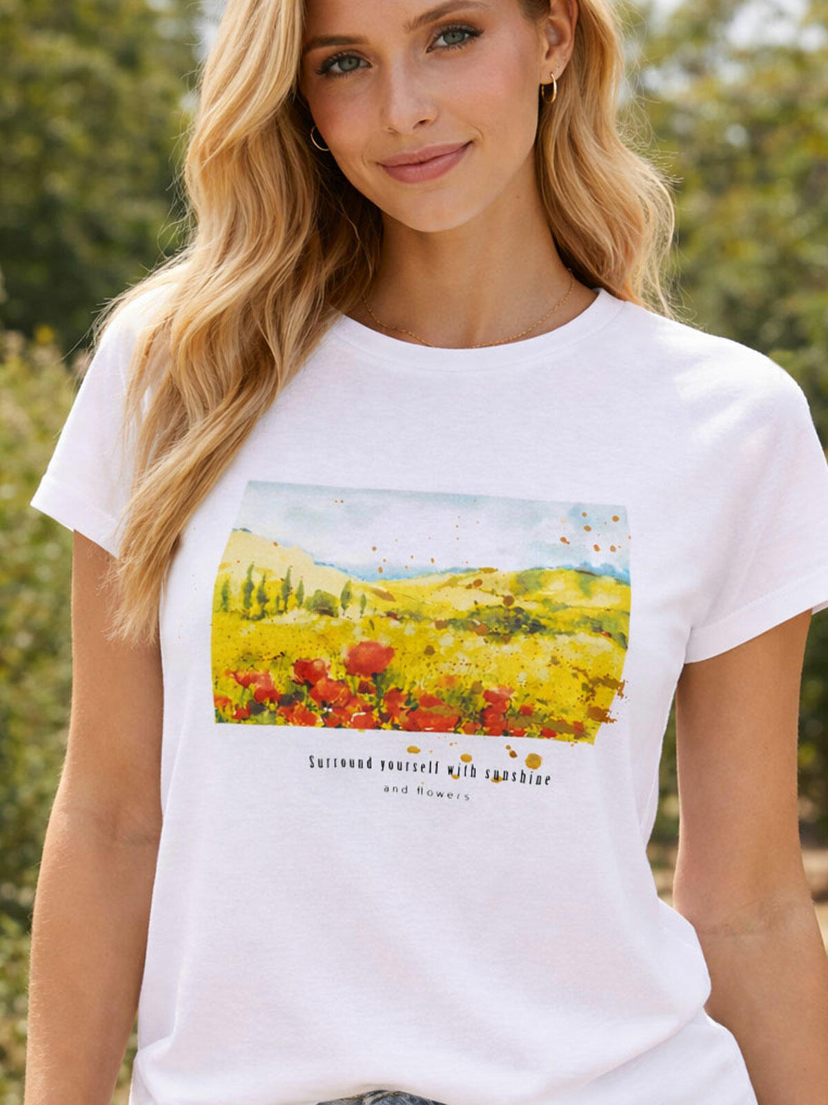 T-shirt bawełniany z nadrukiem