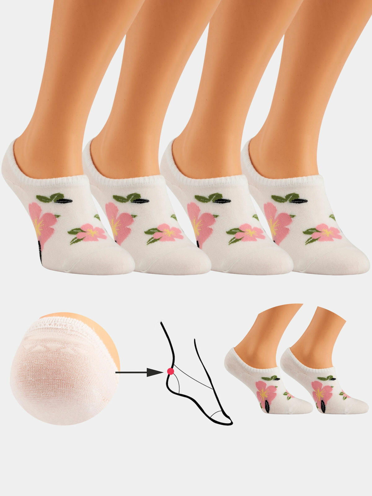 Stopki w kwiaty 2-pak 35-38