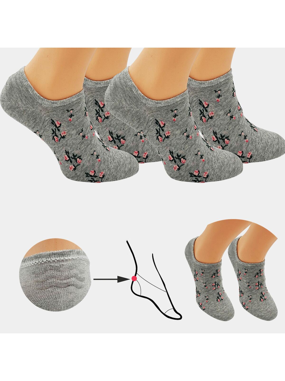 Stopki bawełniane w kwiatki 2-pak 35/38