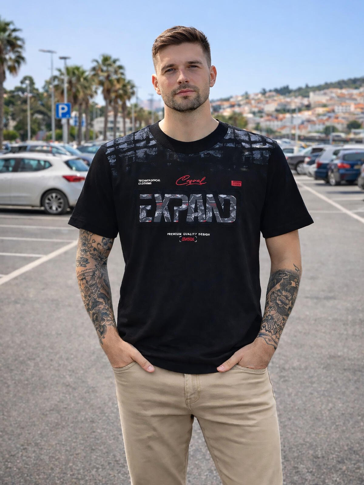 Bawełniany T-shirt z nadrukiem