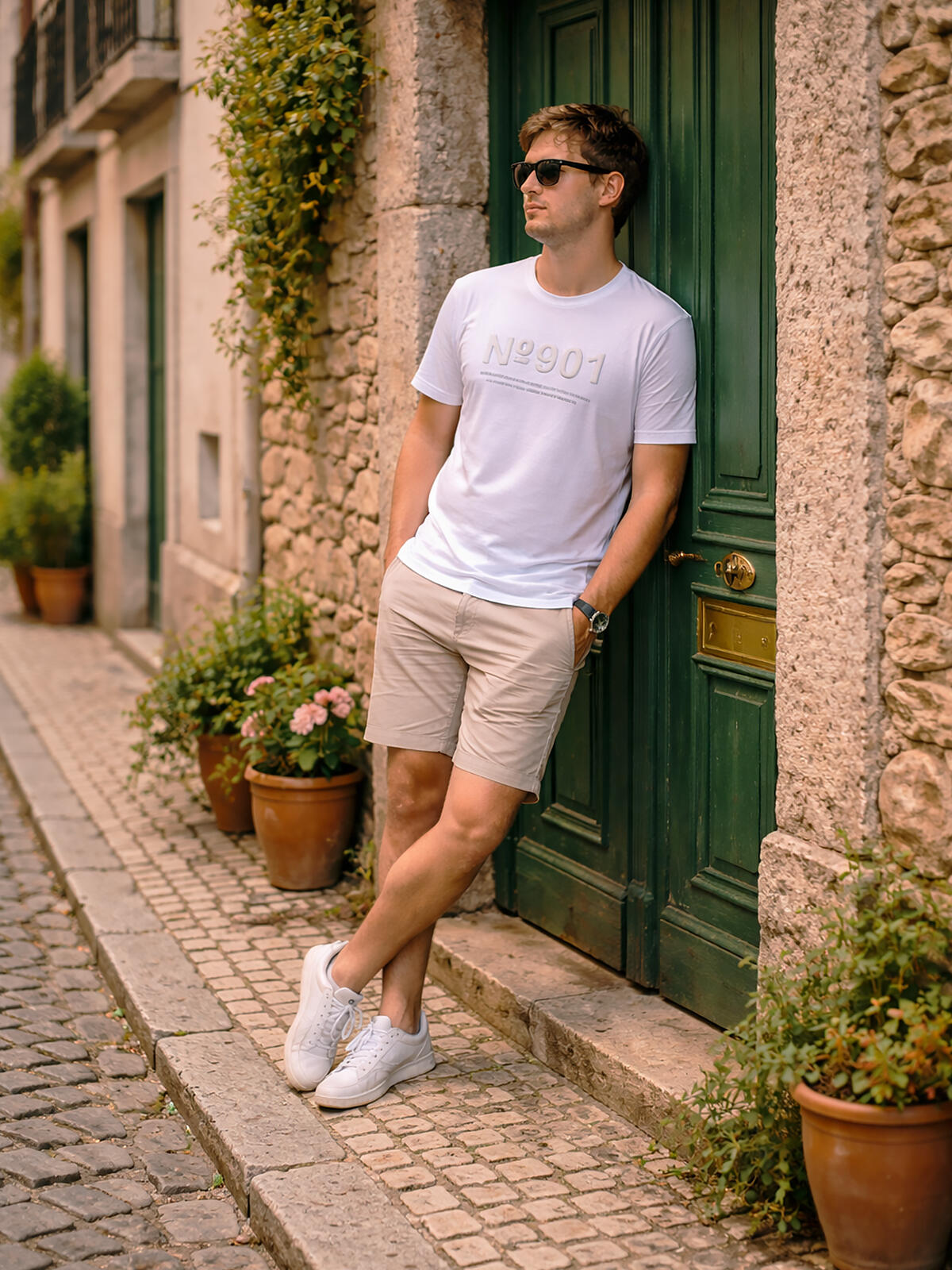 T-shirt z tłoczonym napisem