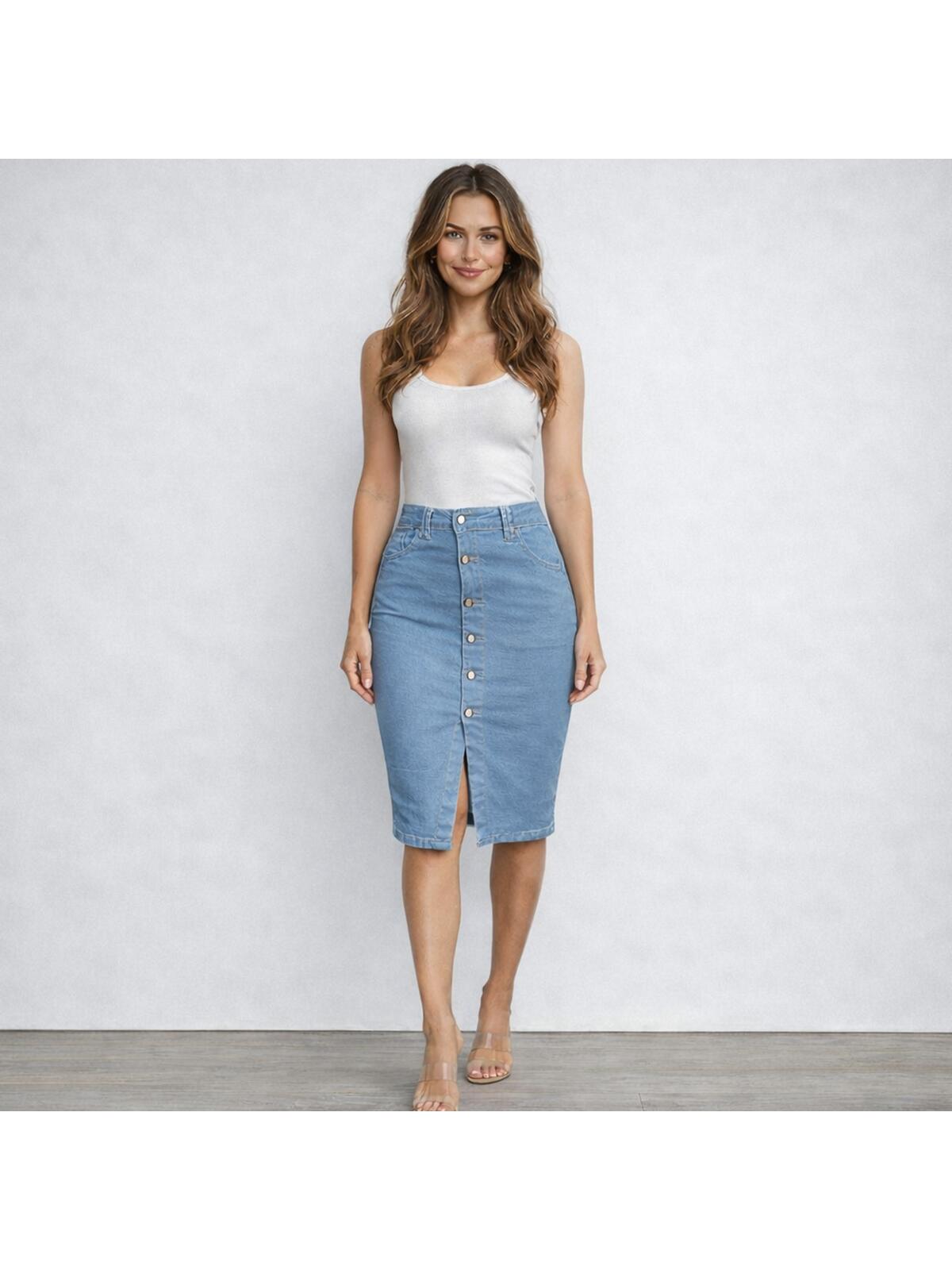 Spódnica jeansowa midi