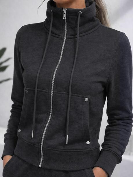 Bluza bawełniana z wysokim kołnierzem