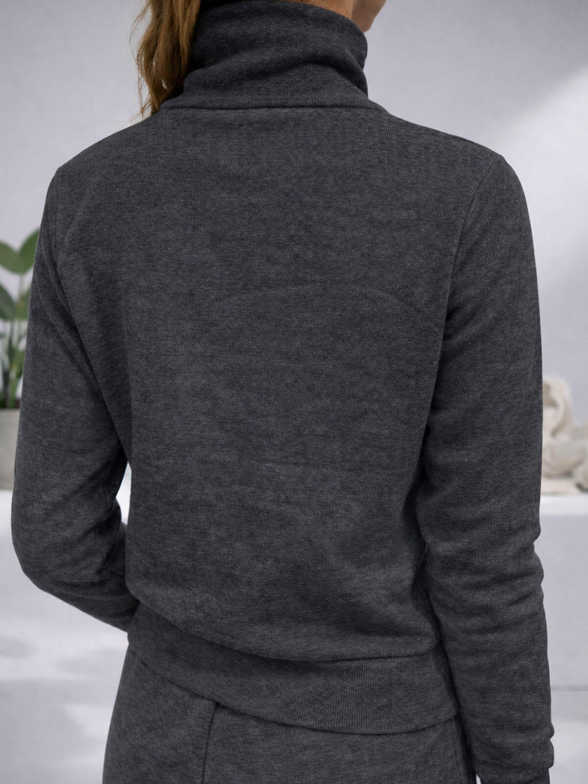 Bluza bawełniana z wysokim kołnierzem