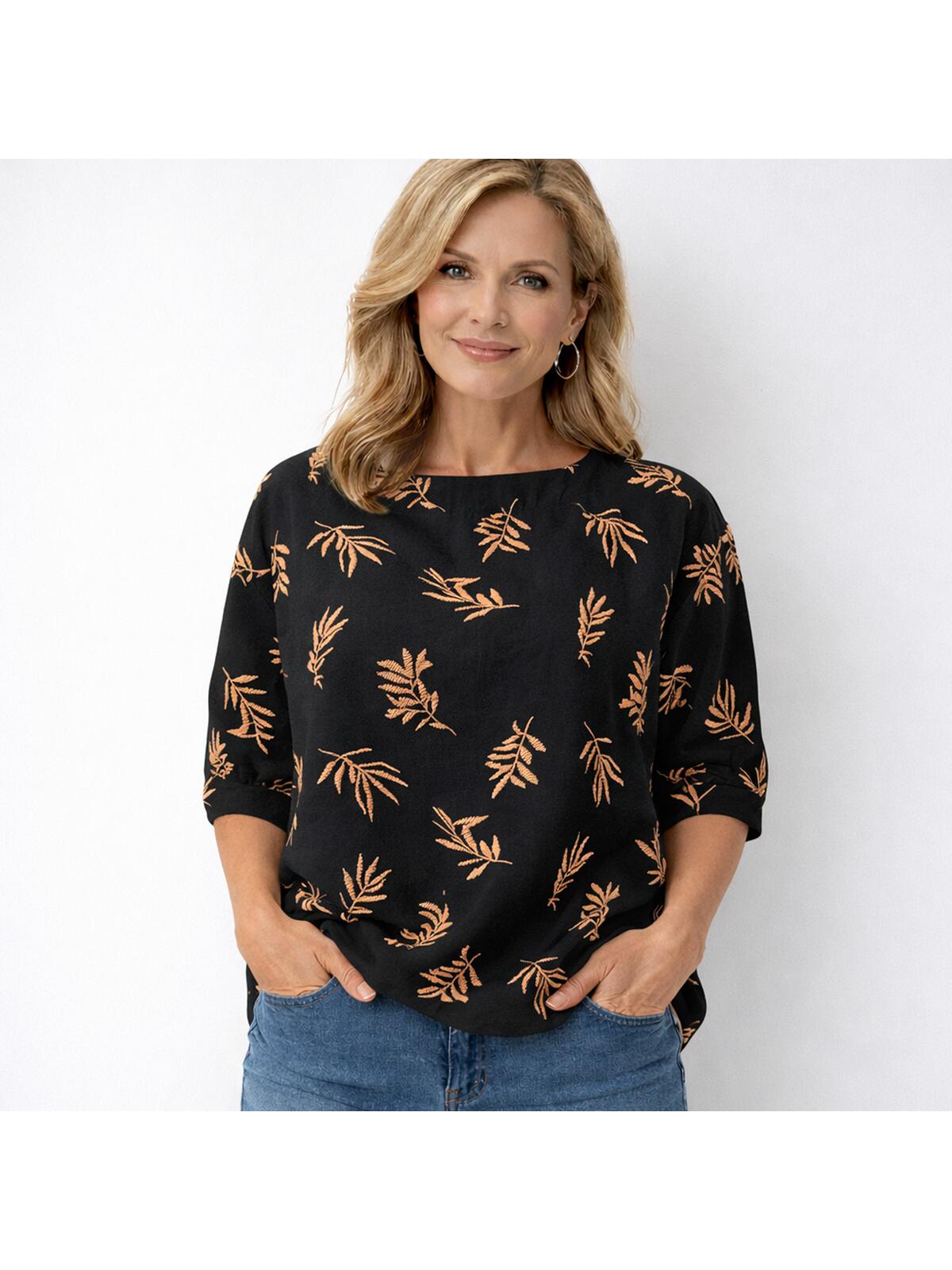 Luźna wzorzysta bluzka