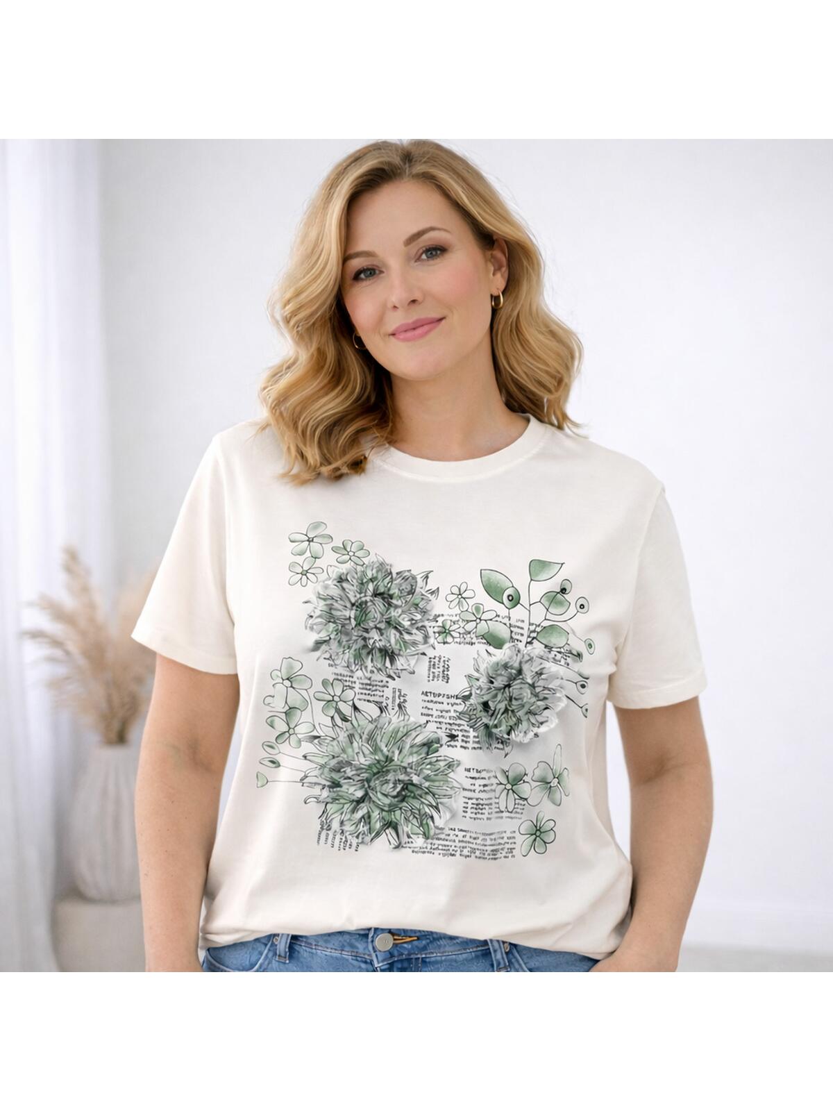 Bluzka z przestrzennymi kwiatami