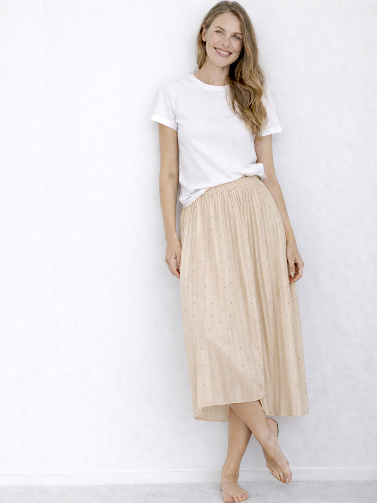 Spódnica plisowana z kryształkami