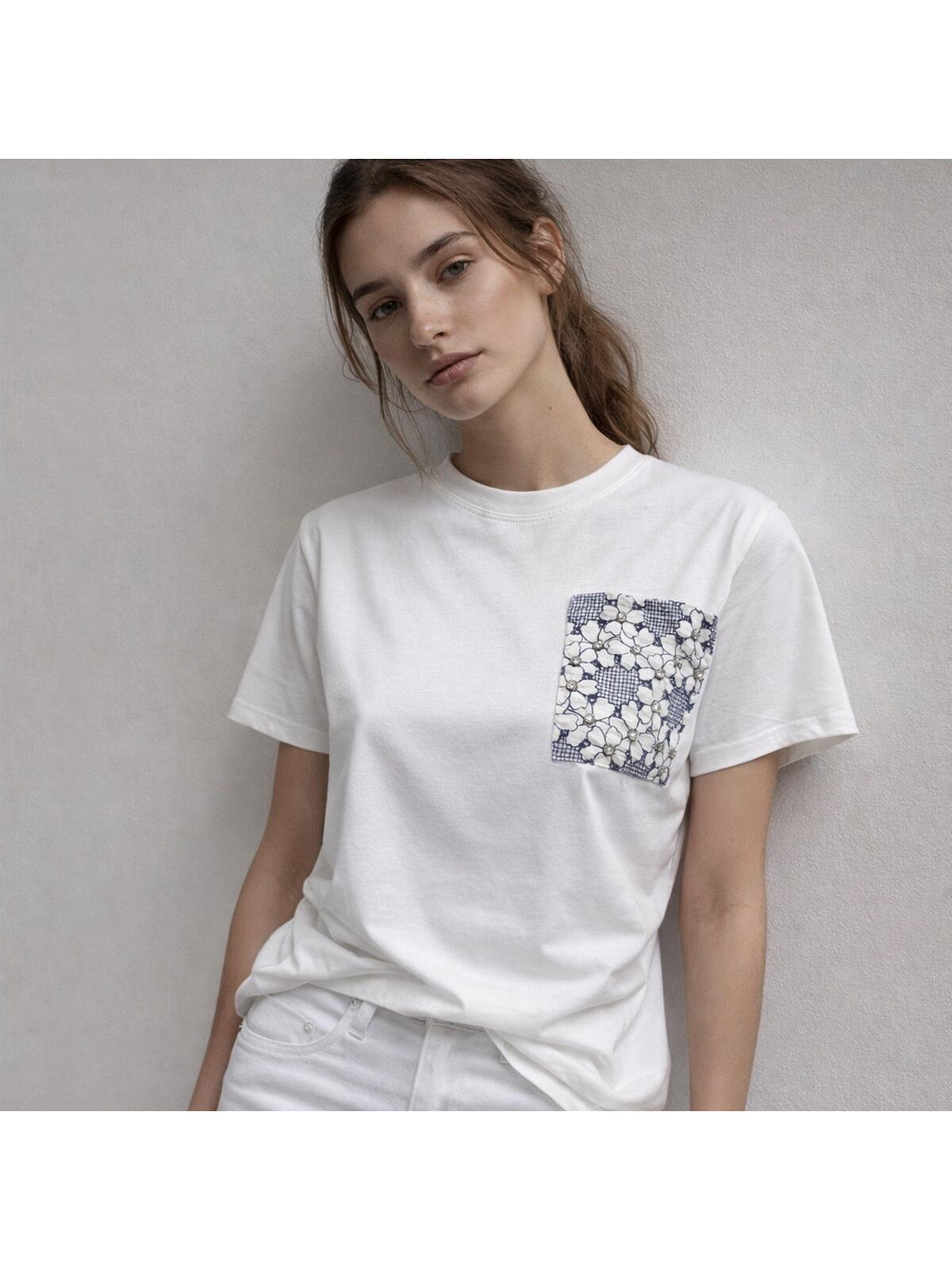 T-shirt bawełniany z kieszonką