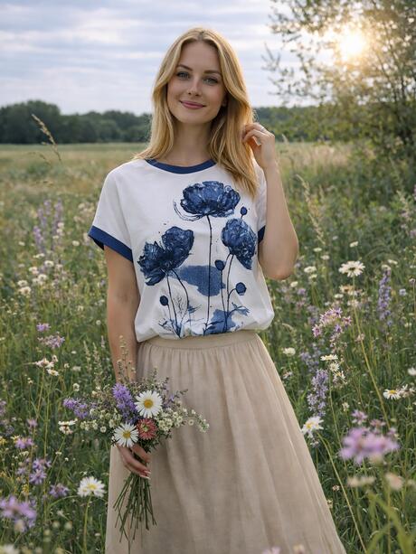 Bluzka bawełniana z nadrukiem