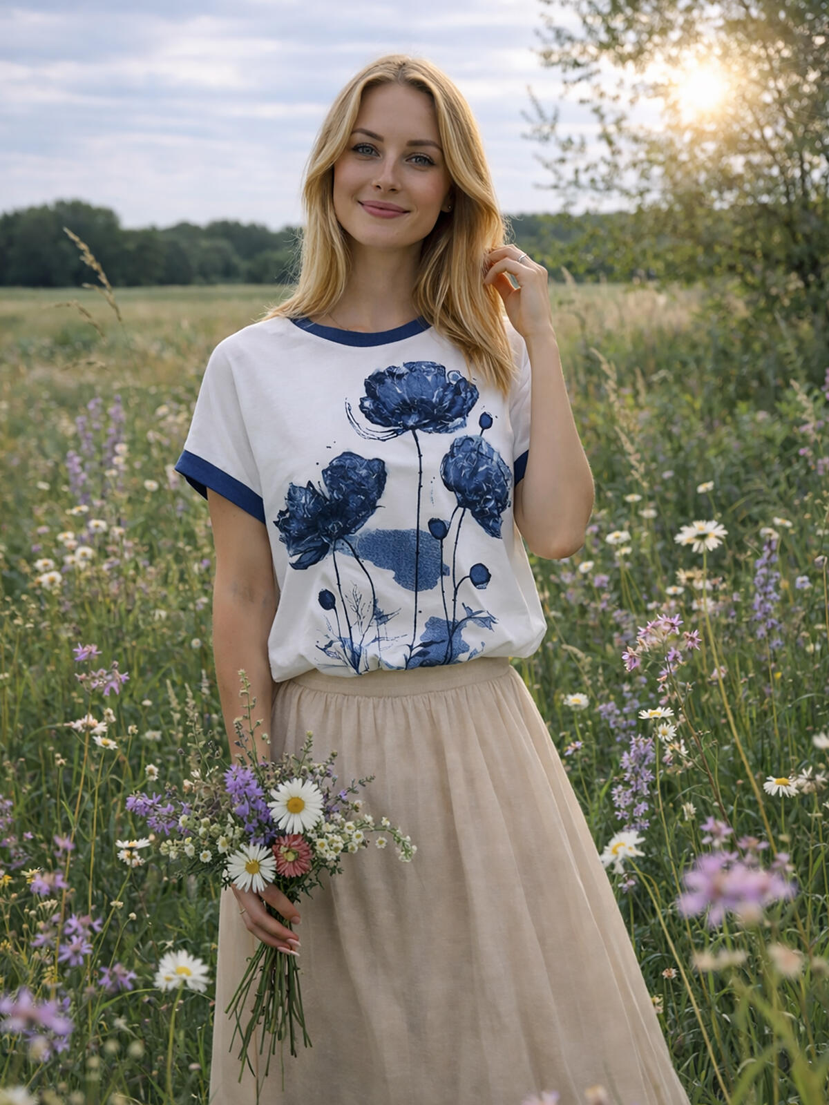 Bluzka bawełniana z nadrukiem