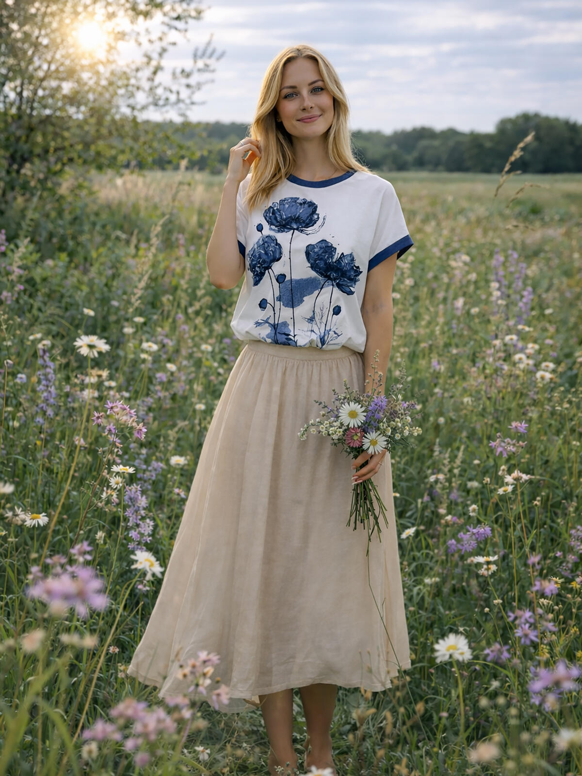 Bluzka bawełniana z nadrukiem