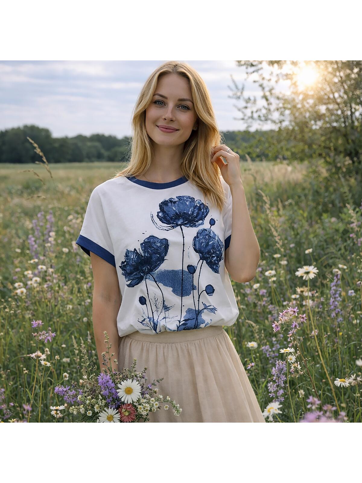 Bluzka bawełniana z nadrukiem