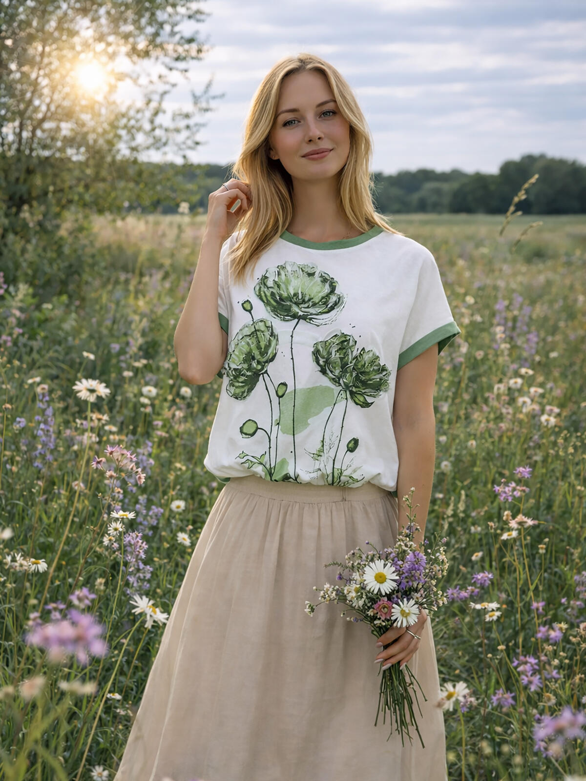 Wzorzysta bluzka bawełniana