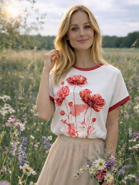 Bluzka z kwiatowym nadrukiem