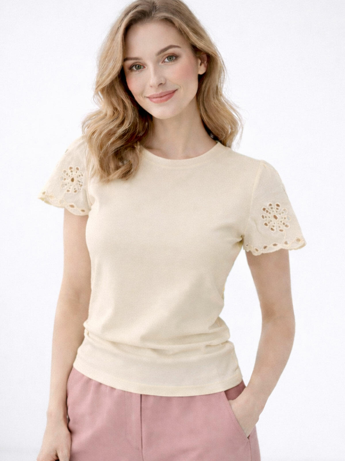 Bluzka z ażurowym rękawami