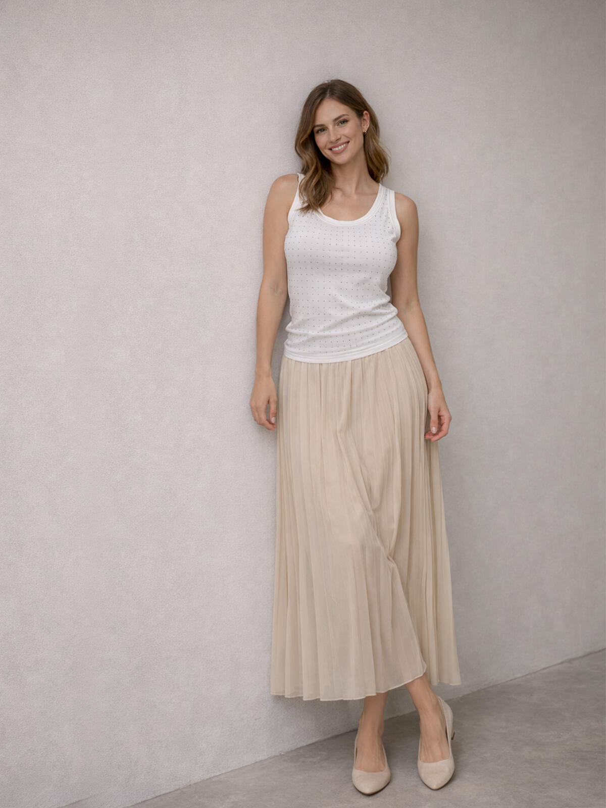 Bawełniany top z kryształkami