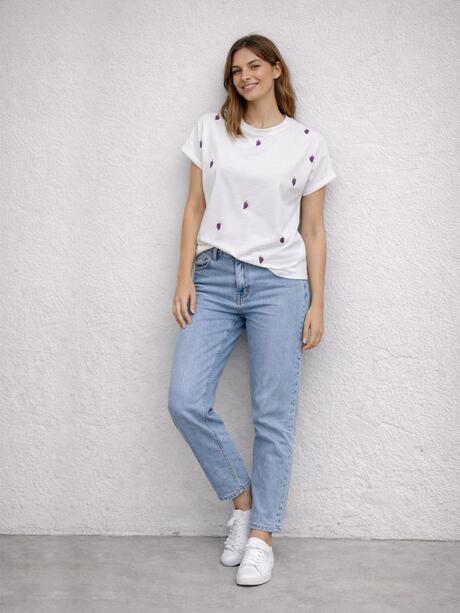 T-shirt z haftowanym wzorem