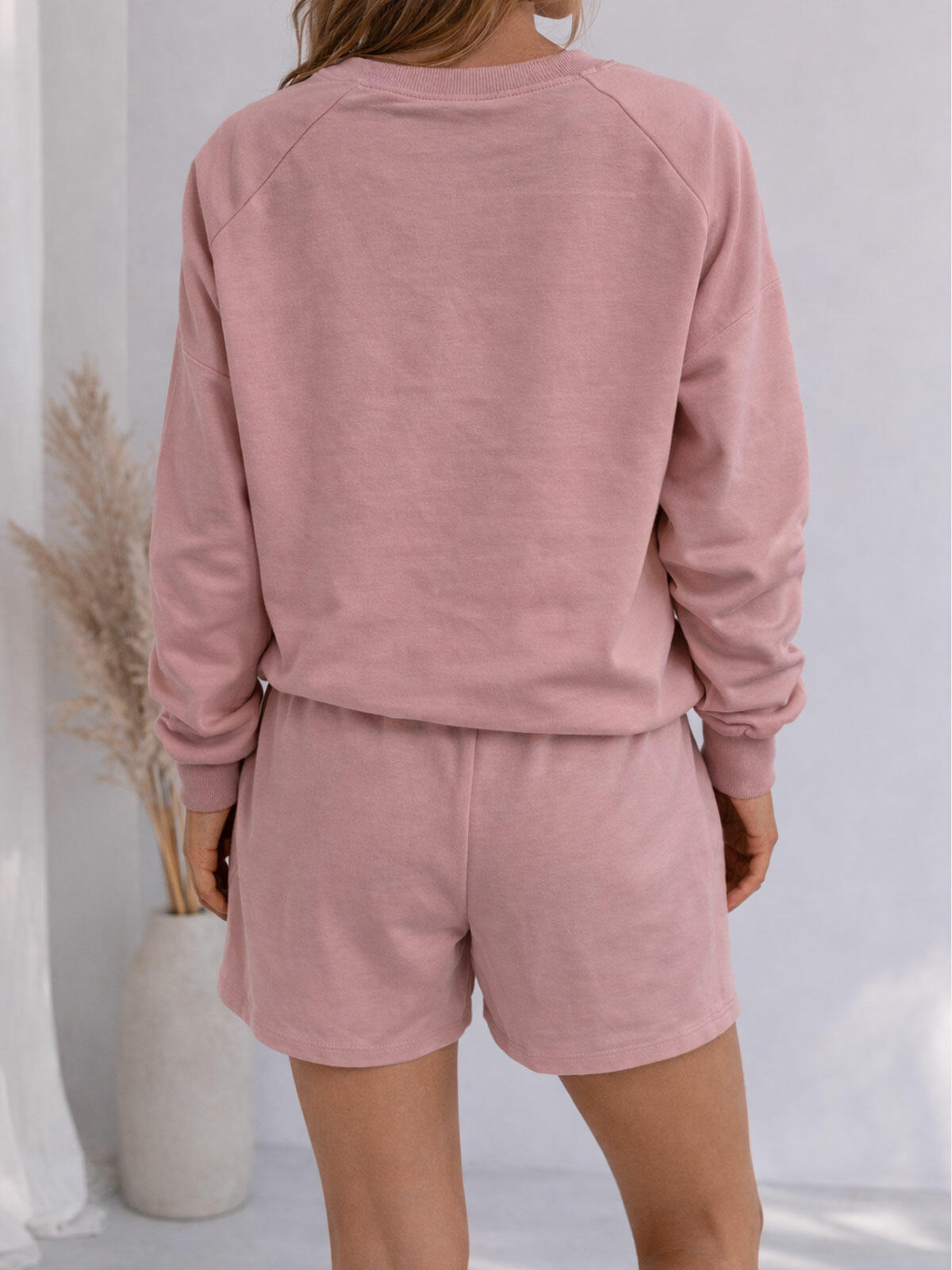 Gładka bluza z bawełną