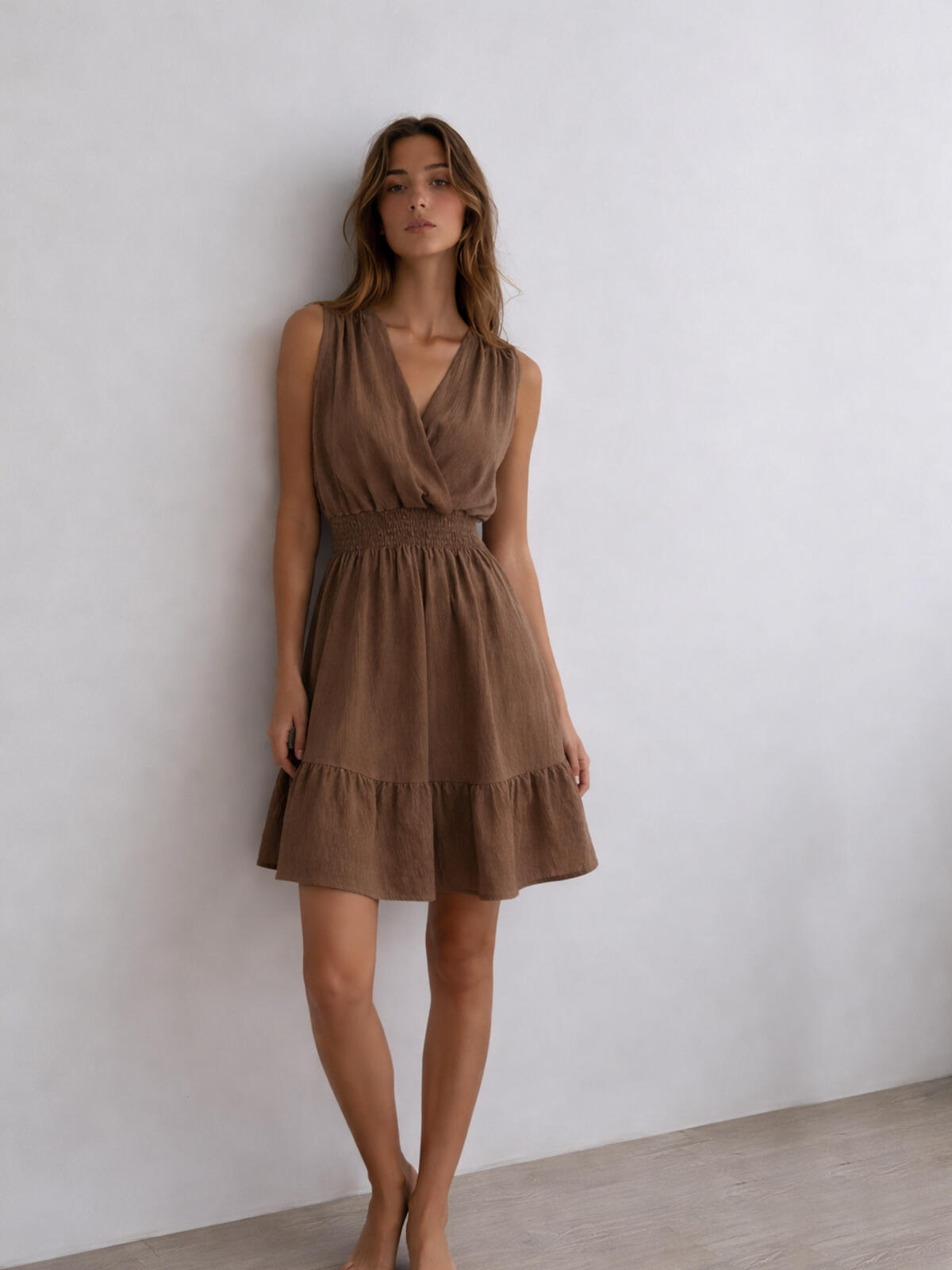 Sukienka wiskozowa z falbaną