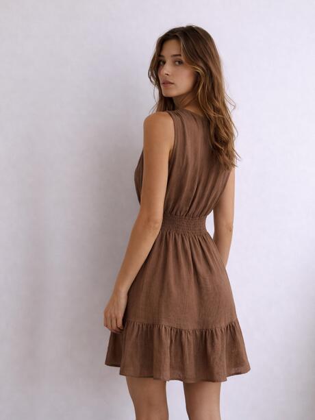 Sukienka wiskozowa z falbaną