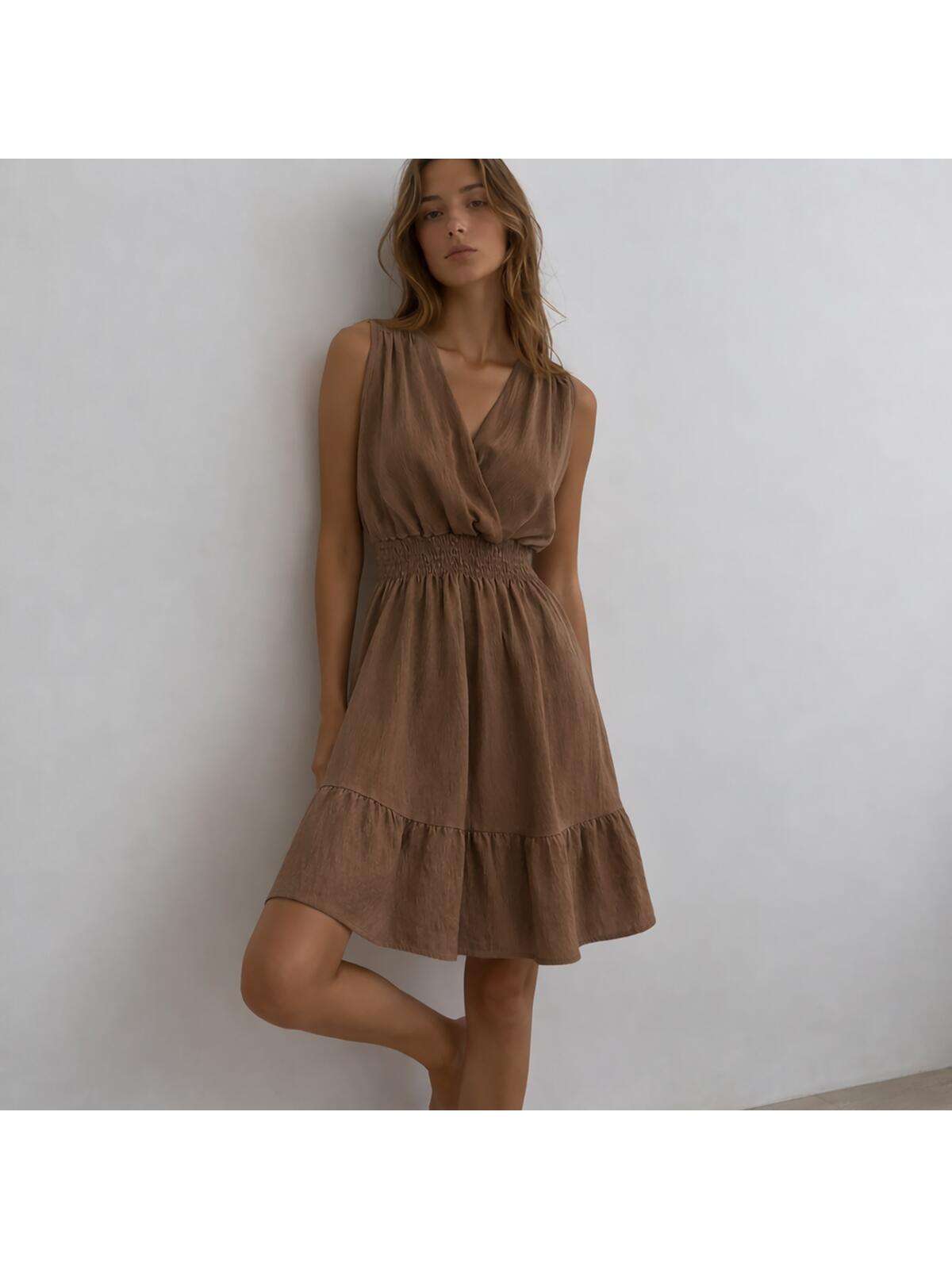 Sukienka wiskozowa z falbaną