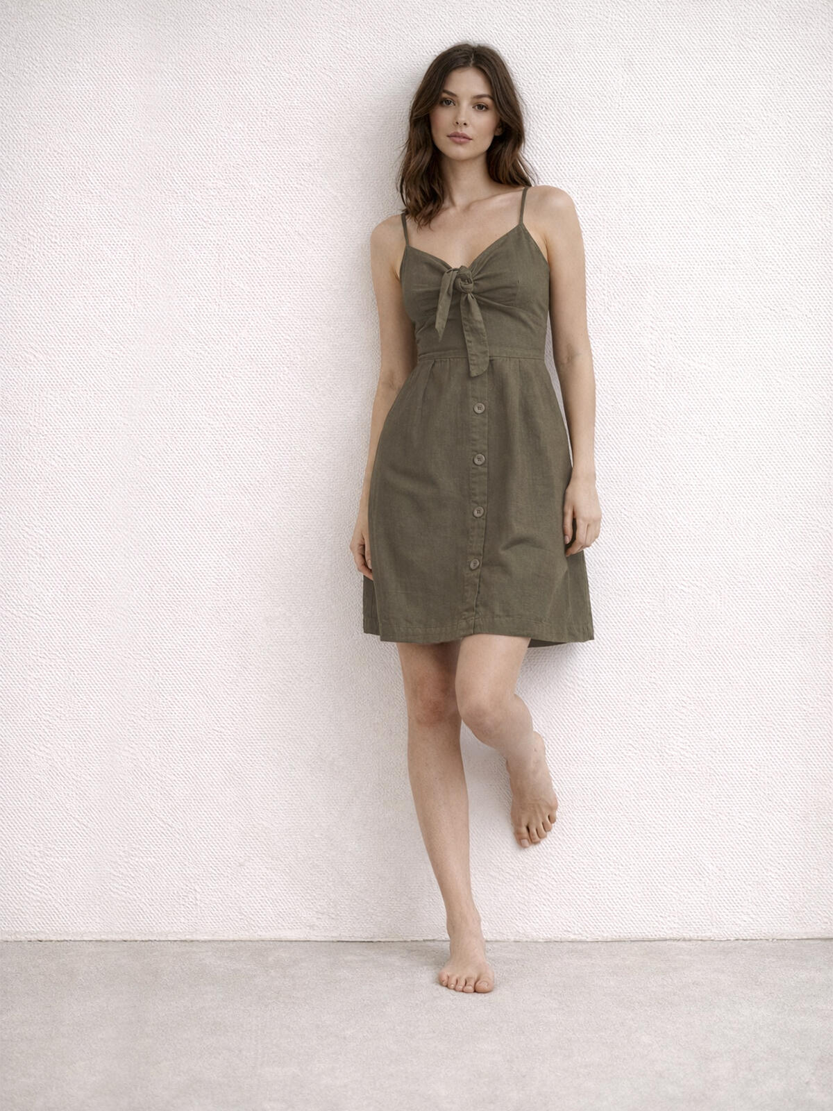 Sukienka wiskozowa z lnem