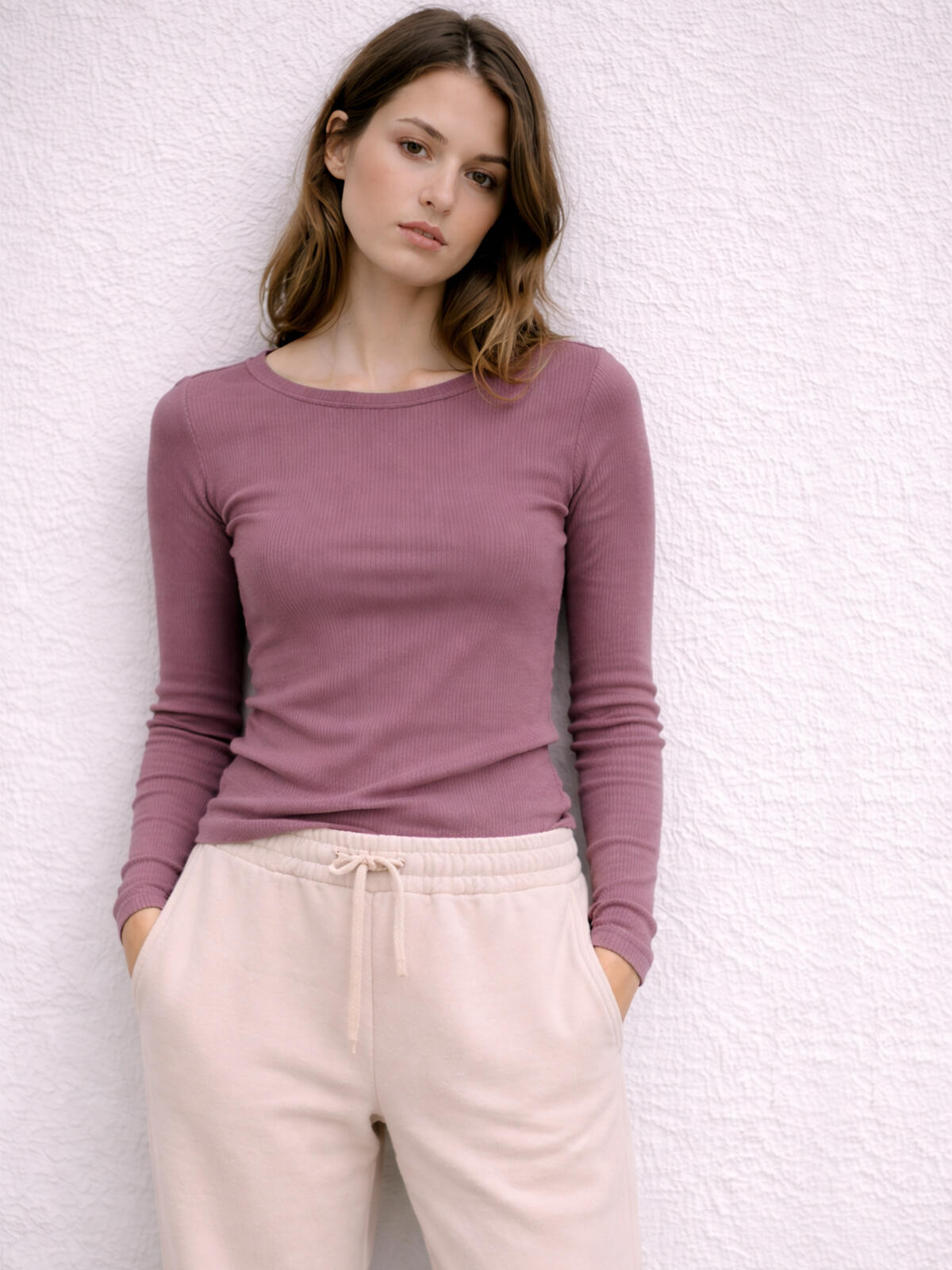 Prążkowana bluzka bawełniana