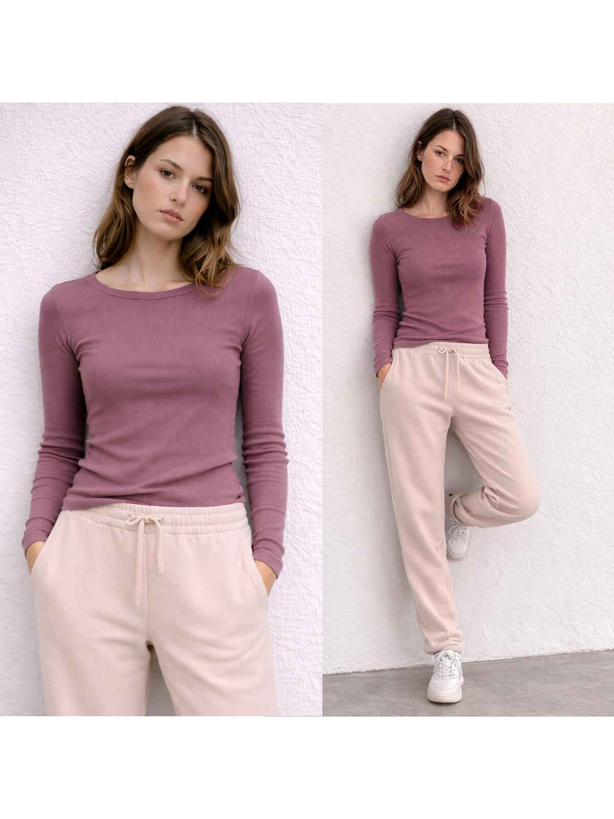 Prążkowana bluzka bawełniana