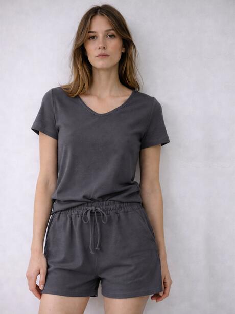 Prążkowana bluzka z wiskozą