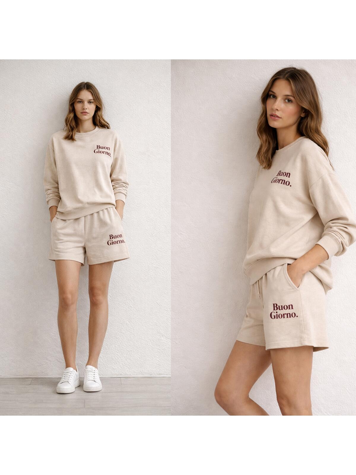 Szorty z ozdobnym napisem